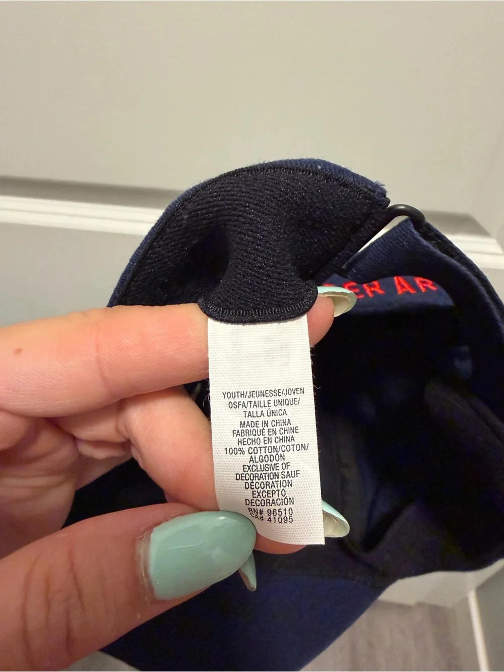 Under Armour Kids Navy Blue Baseball Cap with Red & Light Blue Stars